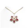 Image 1 : 15.50 ctw Ruby Diamond Necklace 18K Yellow Gold