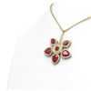 Image 2 : 15.50 ctw Ruby Diamond Necklace 18K Yellow Gold