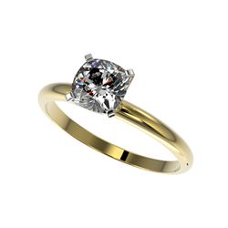 1 ctw Certified VS/SI Quality Cushion Cut Diamond Ring 10K Yellow Gold