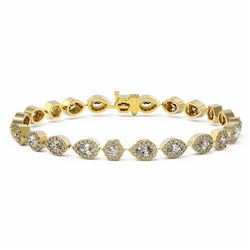8 ctw Mix Cut Diamonds Designer Bracelet 18K Yellow Gold