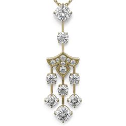 2.75 ctw Cushion Cut Diamond Designer Necklace 18K Yellow Gold