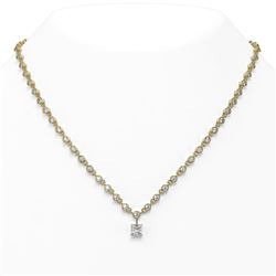 12 ctw Princess Cut Diamond Designer Necklace 18K Yellow Gold