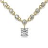 Image 2 : 12 ctw Princess Cut Diamond Designer Necklace 18K Yellow Gold