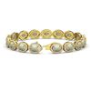 Image 2 : 14.24 ctw Opal & Diamond Micro Pave Halo Bracelet 10K Yellow Gold