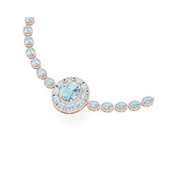 45.12 ctw Sky Topaz & VS Diamond Necklace 18K Rose Gold