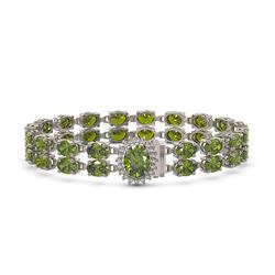 26.92 ctw Tourmaline & Diamond Bracelet 14K White Gold