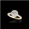 Image 1 : 1.70 ctw Certified Diamond Solitaire Halo Ring 10K Yellow Gold