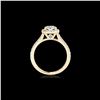 Image 2 : 1.70 ctw Certified Diamond Solitaire Halo Ring 10K Yellow Gold