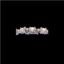 18.75 ctw Morganite & VS/SI Diamond Eternity Bracelet 10K White Gold