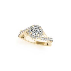 0.6 ctw Certified VS/SI Diamond Halo Ring 18K Yellow Gold