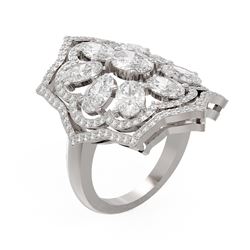 6.05 ctw Oval Diamond Ring 18K White Gold