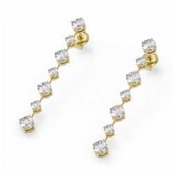 2.88 ctw Diamond Designer Earrings 18K Yellow Gold