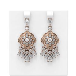 7.98 ctw Diamond Earrings 18K Rose Gold