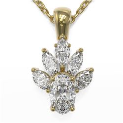 1.5 ctw Oval Cut Diamond Designer Necklace 18K Yellow Gold