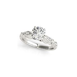 0.82 ctw Certified VS/SI Diamond Antique Ring 18K White Gold