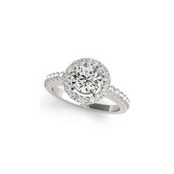 0.76 ctw Certified VS/SI Diamond Halo Ring 18K White Gold