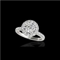 2 ctw Certified Diamond Solitaire Halo Ring 10K White Gold