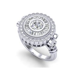 2.03 ctw VS/SI Diamond Solitaire Art Deco Ring 18K White Gold