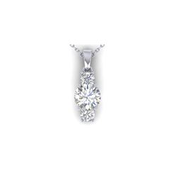 1.5 ctw Certified VS/SI Diamond Art Deco Stud Necklace 14K White Gold