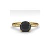 Image 1 : 3.0 ctw Cushion Black Diamond Engagement Designer Ring 14K Yellow Gold
