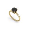 Image 2 : 3.0 ctw Cushion Black Diamond Engagement Designer Ring 14K Yellow Gold