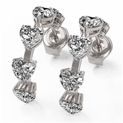 3.5 ctw Heart Diamond Designer Earrings 18K White Gold