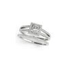 Image 1 : 1.26 ctw Certified VS/SI Princess Diamond 2pc Set Ring Halo 14K White Gold
