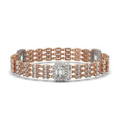 18.96 ctw Emerald Cut & Oval Diamond Bracelet 18K Rose Gold