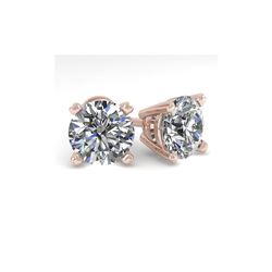3 ctw Certified VS/SI Diamond Stud Earrings 14K Rose Gold