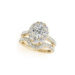 2.52 ctw Certified VS/SI Diamond 2pc Wedding Set Halo 14K Yellow Gold