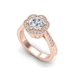 1.33 ctw VS/SI Diamond Solitaire Art Deco Ring 18K Rose Gold