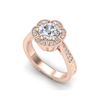 Image 1 : 1.33 ctw VS/SI Diamond Solitaire Art Deco Ring 18K Rose Gold