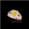 Image 1 : 1.65 ctw Certified SI/I Fancy Intense Yellow Diamond Ring 10K Rose Gold