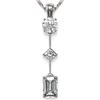 Image 1 : 0.9 ctw Emerald Cut Diamond Designer Necklace 18K White Gold