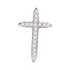 Image 1 : 10kt Yellow Gold Round Diamond Cross Religious Pendant 1/4 Cttw