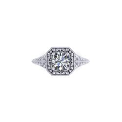 1 ctw Solitaire Certified VS/SI Diamond Ring 18K White Gold