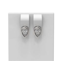 4 ctw Pear Diamond Earrings 18K White Gold