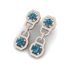 Image 1 : 4 ctw SI/I Intense Blue Diamond Earrings 18K Rose Gold