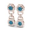 Image 2 : 4 ctw SI/I Intense Blue Diamond Earrings 18K Rose Gold