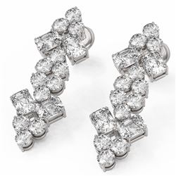 4 ctw Emerald Cut Diamond Designer Earrings 18K White Gold