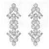 Image 2 : 4 ctw Emerald Cut Diamond Designer Earrings 18K White Gold