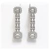 Image 1 : 7.92 ctw Emerald Cut & Oval Diamond Earrings 18K White Gold