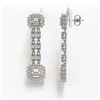 Image 2 : 7.92 ctw Emerald Cut & Oval Diamond Earrings 18K White Gold