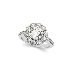 1.6 ctw Certified VS/SI Diamond Halo Ring 18K White Gold