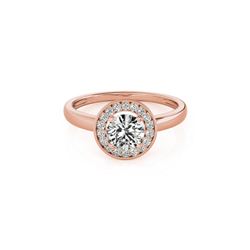 1.15 ctw Certified VS/SI Diamond Halo Ring 18K Rose Gold