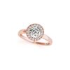 Image 2 : 1.15 ctw Certified VS/SI Diamond Halo Ring 18K Rose Gold