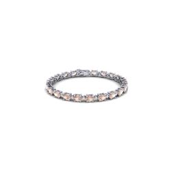 21.2 ctw Morganite & VS/SI Diamond Eternity Bracelet 10K White Gold