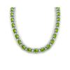 Image 1 : 46.5 ctw Peridot & VS/SI Diamond Eternity Necklace 10K White Gold