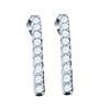 Image 1 : 10k White Gold Round Pave-set Diamond Screwback Dangle Earrings 1/2 Cttw
