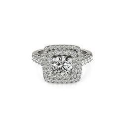 1.8 ctw Certified VS/SI Diamond Halo Ring 18K White Gold